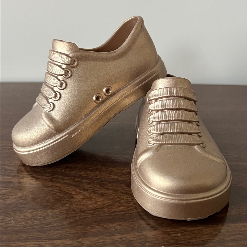 Mini Melissa Metallic Gold/Bronze Sneakers Size 5 Toddler - Picture 7 of 12